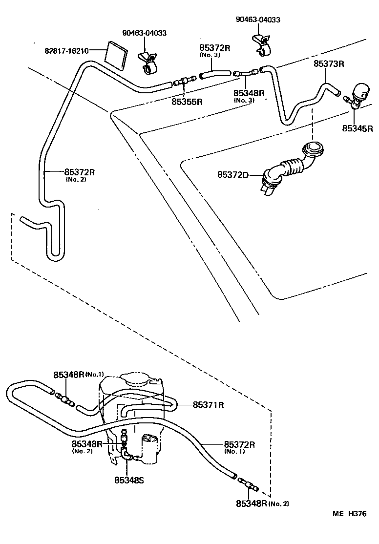 85341-16110 NOZZLE, REAR WASHER product image