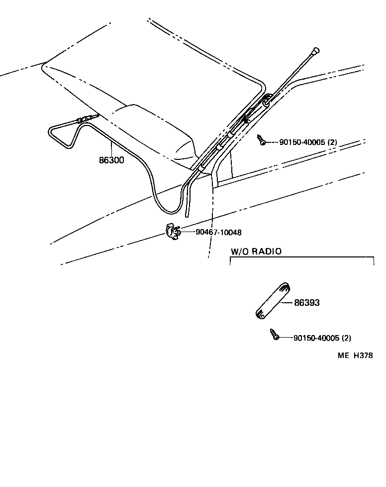 86300-16100 ANTENNA ASSY, W/HOLDER product image