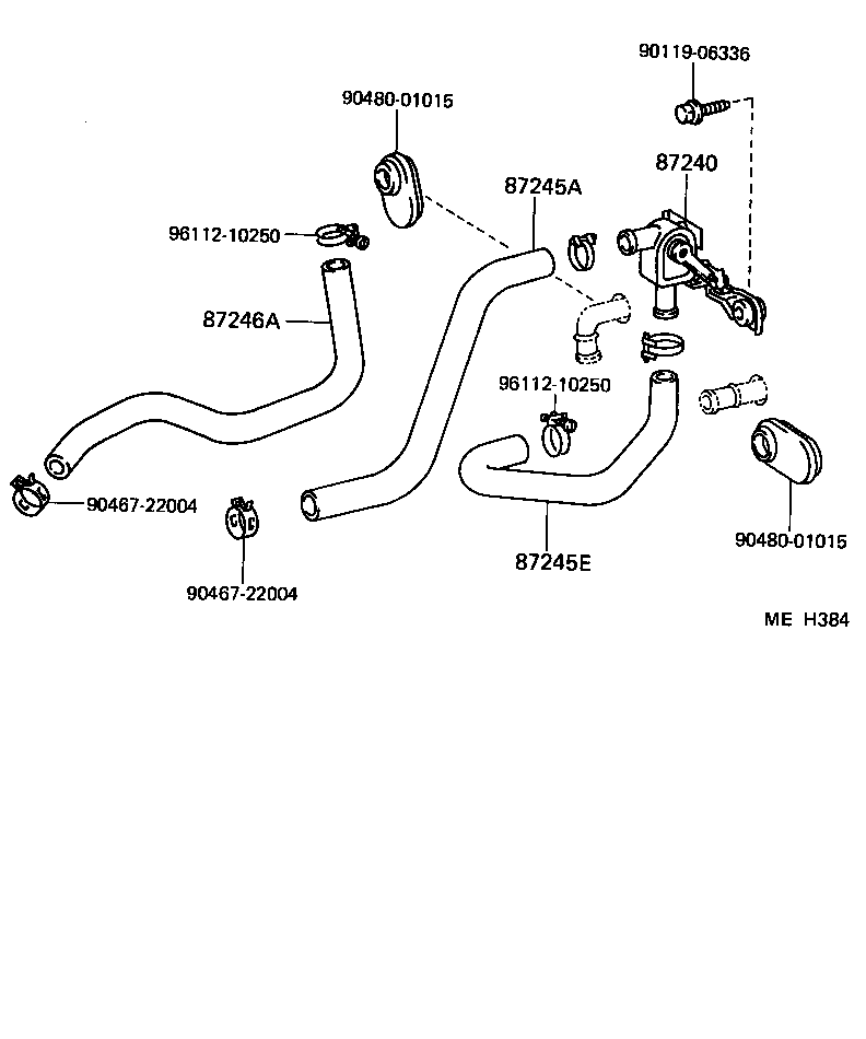87245-16270 HOSE, HEATER WATER, OUTLET A product image