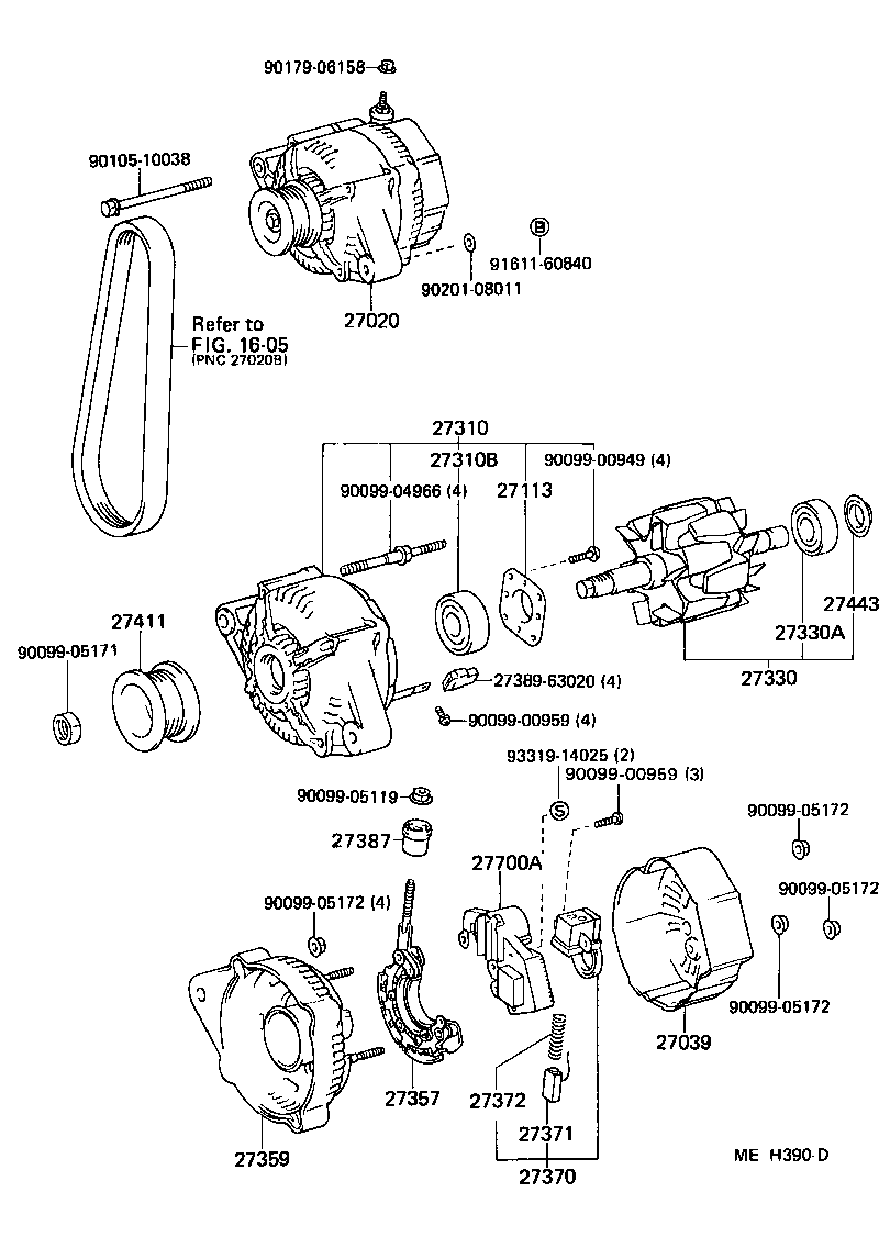 27060-62012 ALTERNATOR ASSY product image