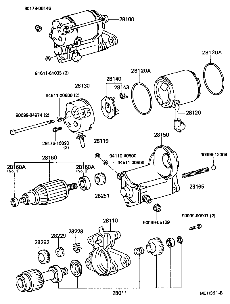 Toyota 28130-74090 FRAME ASSY, STARTER COMMUTATOR END