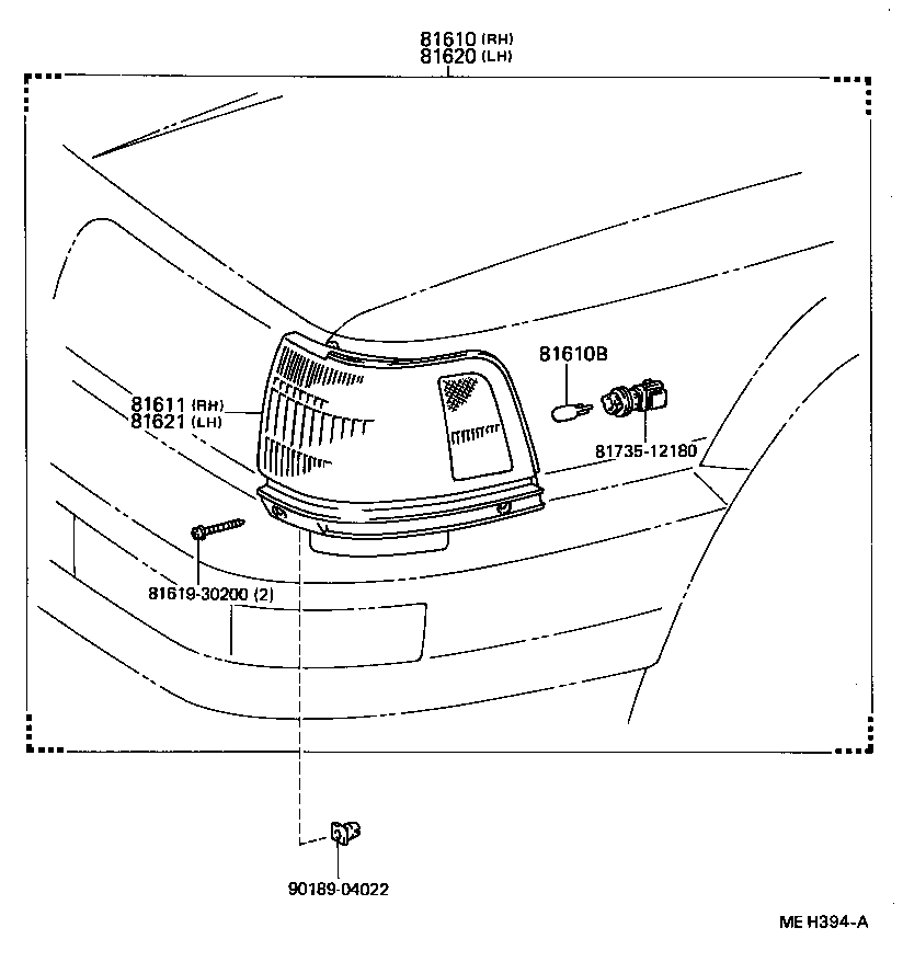 Toyota 81610-32080 LAMP ASSY, PARKING & CLEARANCE, RH