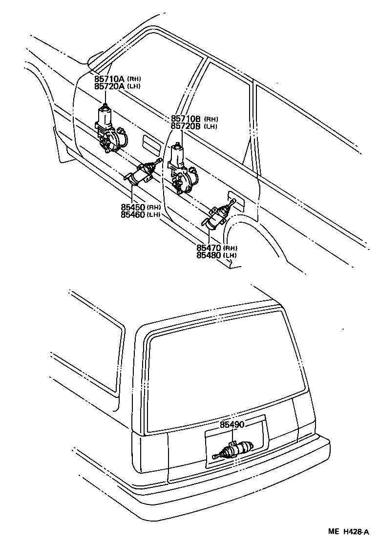 Toyota 85710-32040 MOTOR ASSY, POWER WINDOW REGULATOR, FRONT RH