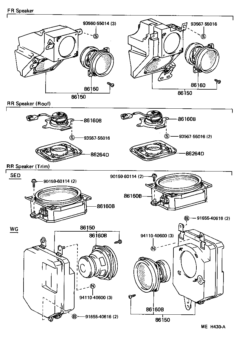 Toyota 86160-32141 SPEAKER ASSY, FRONT NO.1