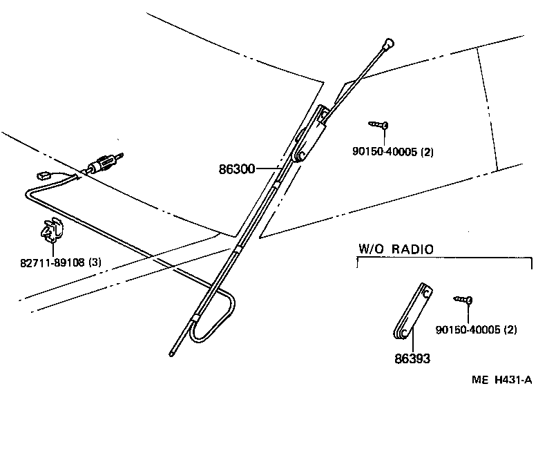 Toyota 86300-32100 ANTENNA ASSY, W/HOLDER