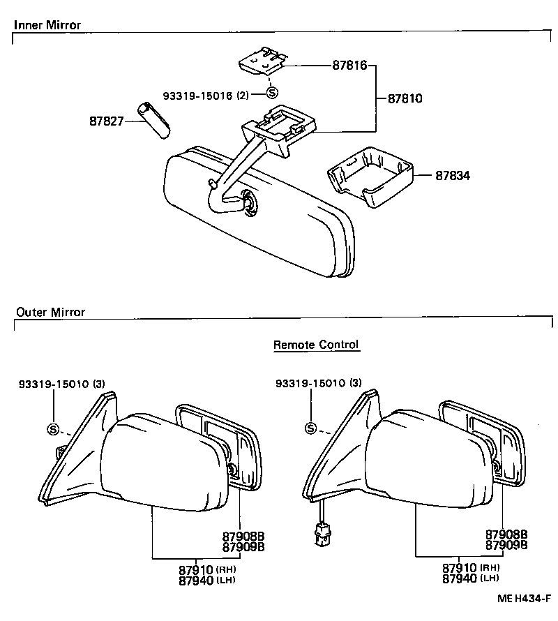 87910-32230 MIRROR ASSY, OUTER REAR VIEW, RH product image