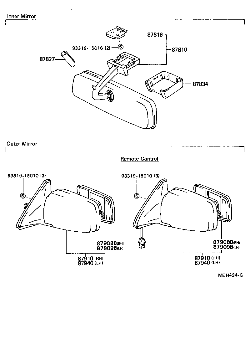 87961-32271 MIRROR SUB-ASSY, LH product image