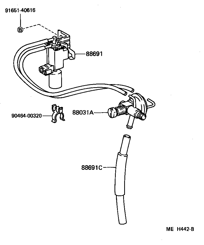 Toyota 88690-32280 VALVE, MAGNET (FOR IDLE UP DEVICE)