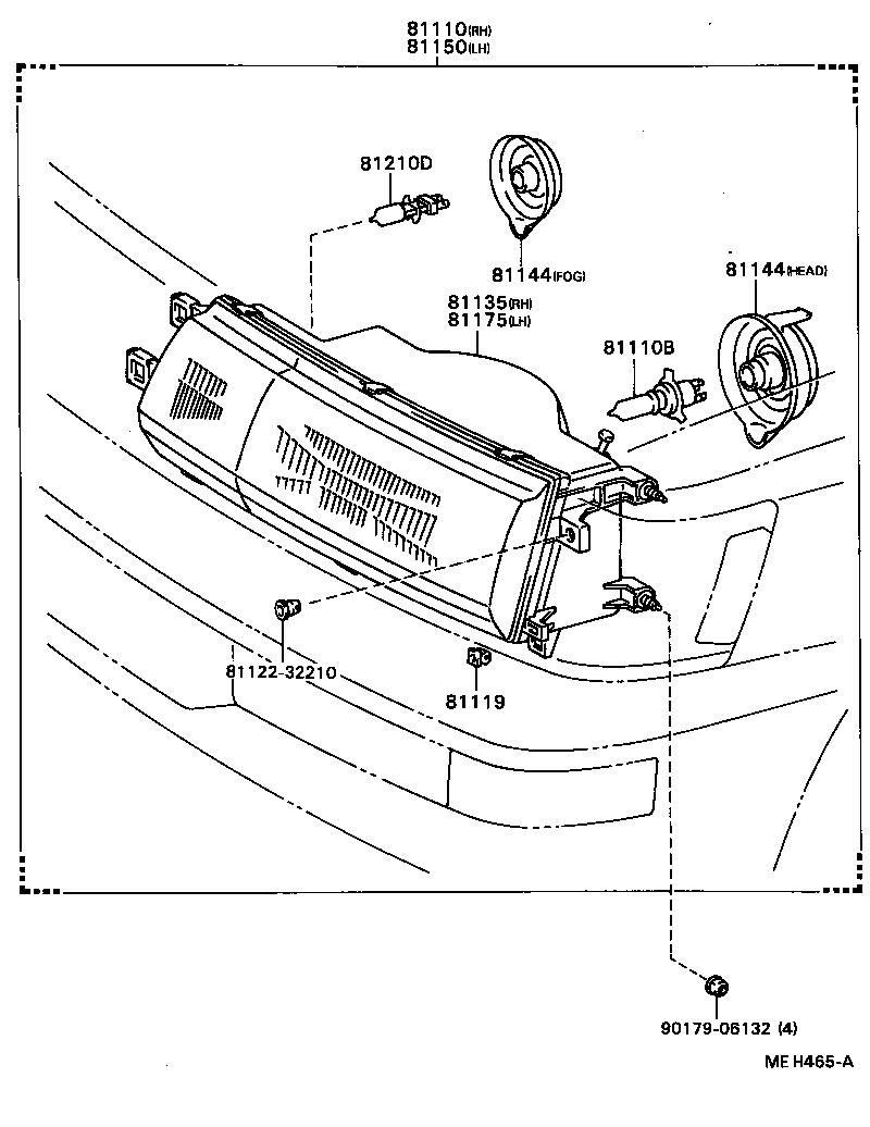 81150-32140 HEADLAMP ASSY, LH product image