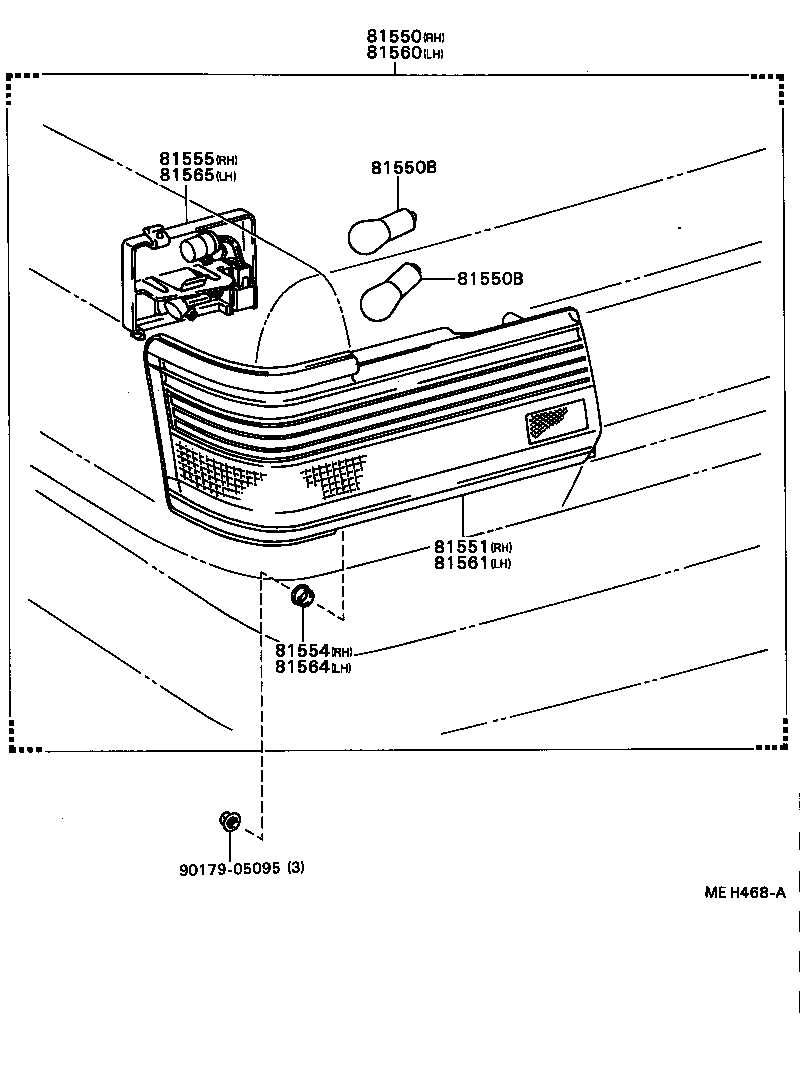 81550-32150 LAMP ASSY, REAR COMBINATION, RH product image