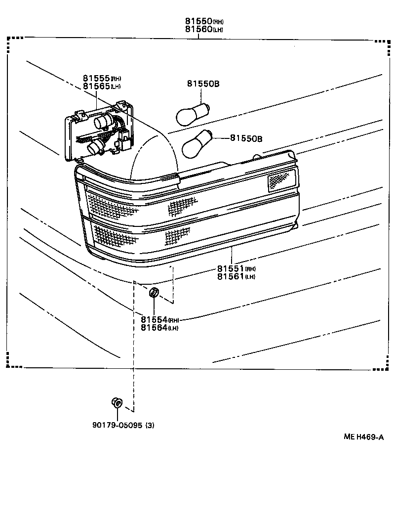 81550-32150 LAMP ASSY, REAR COMBINATION, RH product image