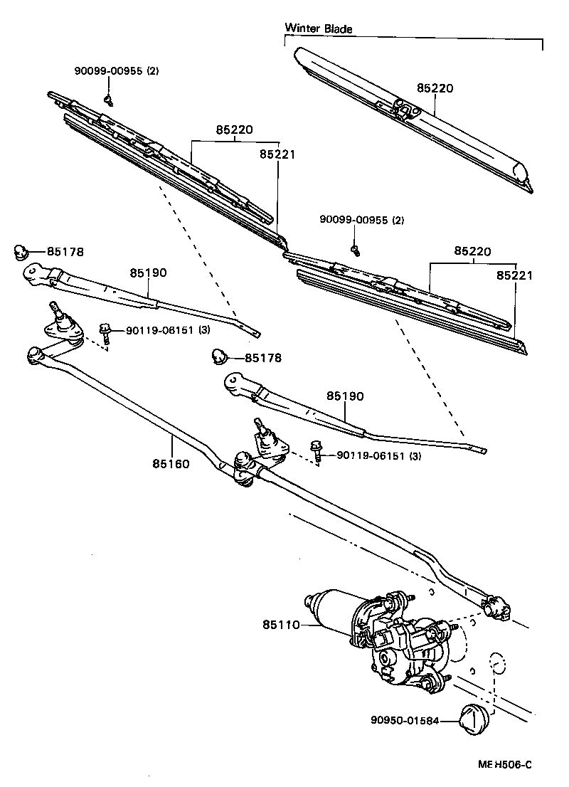 85110-32181 MOTOR ASSY, WINDSHIELD WIPER product image