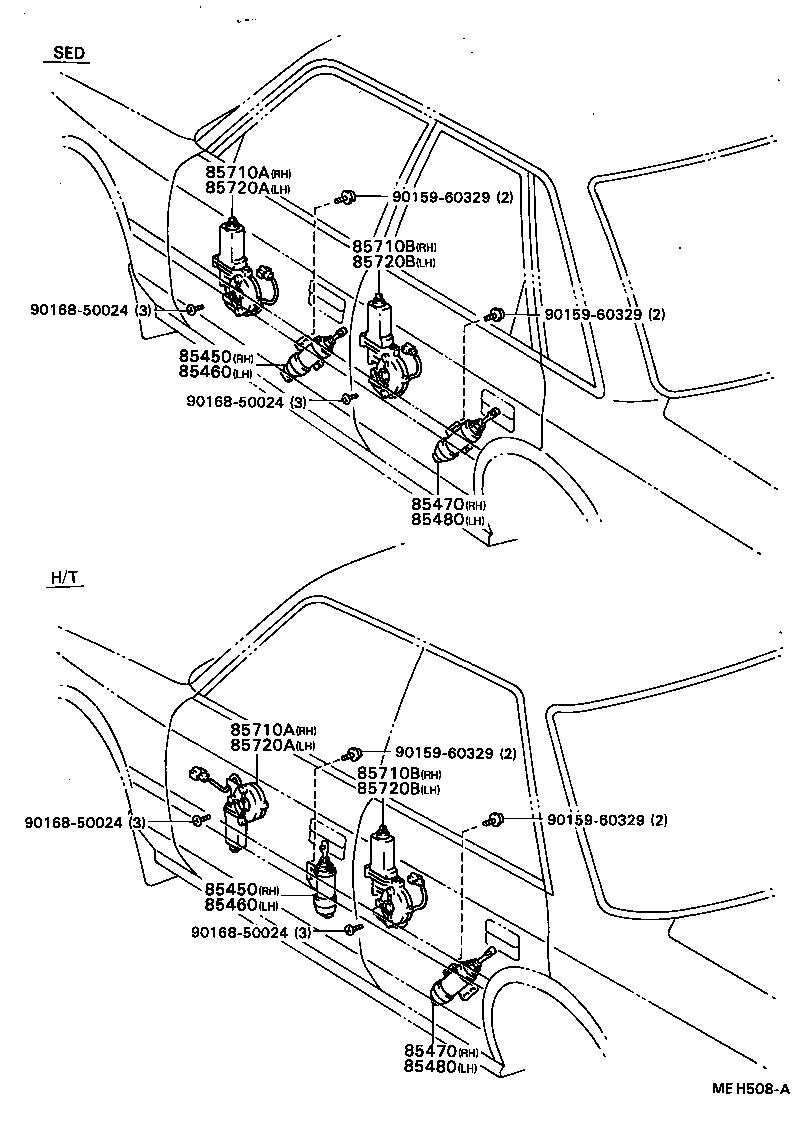 85450-32150 SOLENOID ASSY, DOOR CONTROL, REAR LH product image