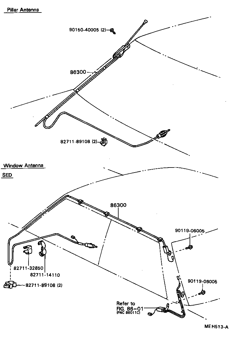 86300-32110 ANTENNA ASSY, W/HOLDER product image