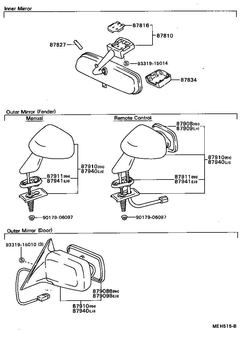 87961-32180 MIRROR SUB-ASSY, LH product image