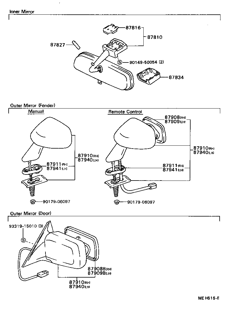 87834-20080-10 COVER, INNER REAR VIEW MIRROR STAY HOLDER product image