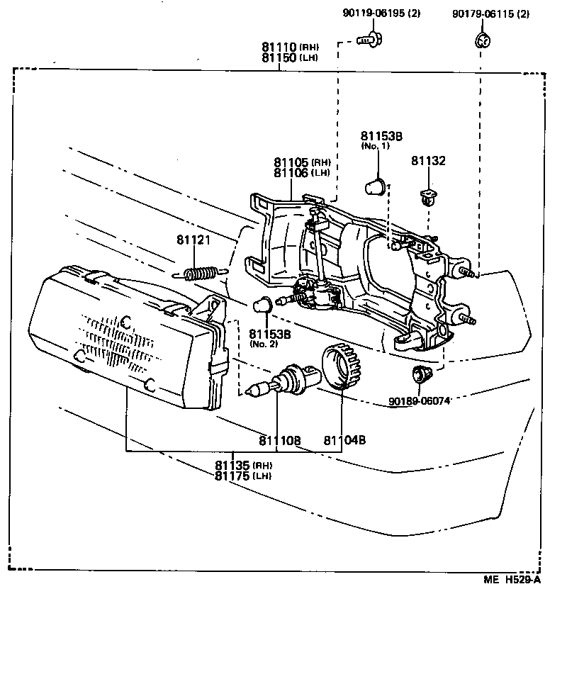 Toyota 81102-02010 HOUSING SUB-ASSY, HEADLAMP, LH