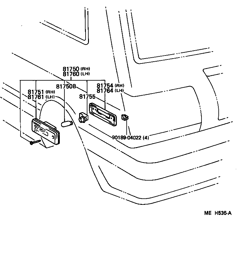 Toyota 81754-02010 GASKET, REAR SIDE MARKER LAMP BODY, RH