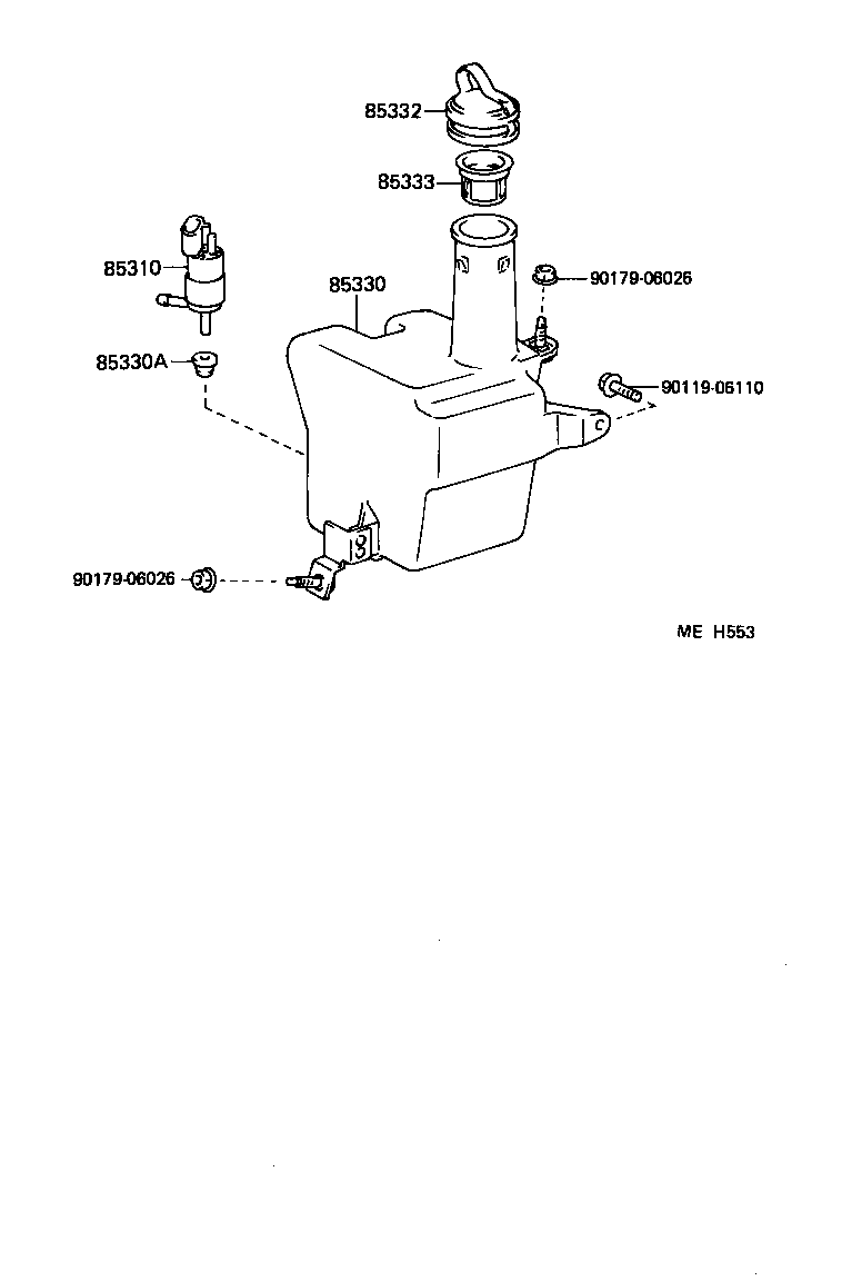 85331-01010 JAR ASSY, WINDSHIELD WASHER product image