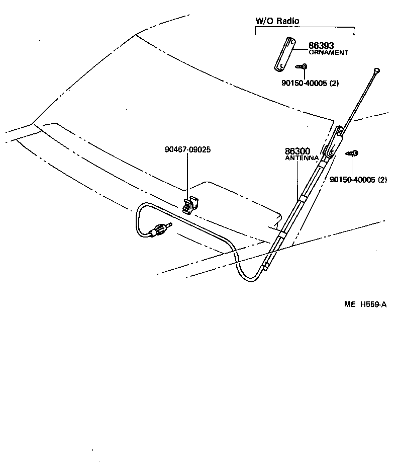 Toyota 86300-12242 ANTENNA ASSY, W/HOLDER