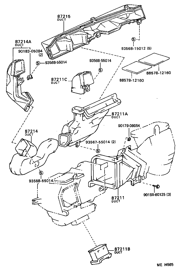55844-01010 DUCT, AIR, SIDE NO.1 RH product image