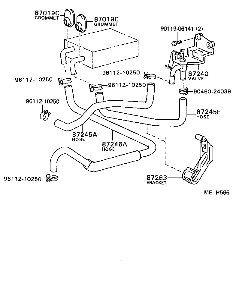 87245-02020 HOSE, HEATER WATER, INLET A product image
