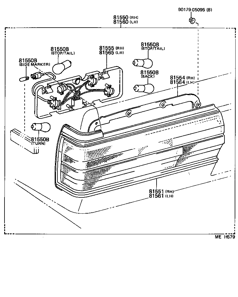 81560-80237 LAMP ASSY, REAR COMBINATION, LH product image