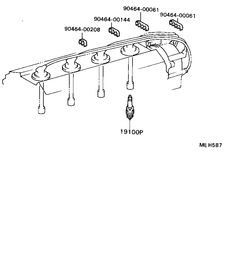 90919-22140 CORD SET, COIL & SPARK, W/RESISTIVE product image
