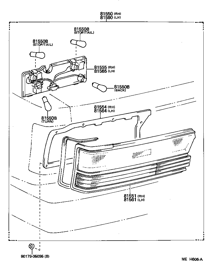 81550-80236 LAMP ASSY, REAR COMBINATION, RH product image