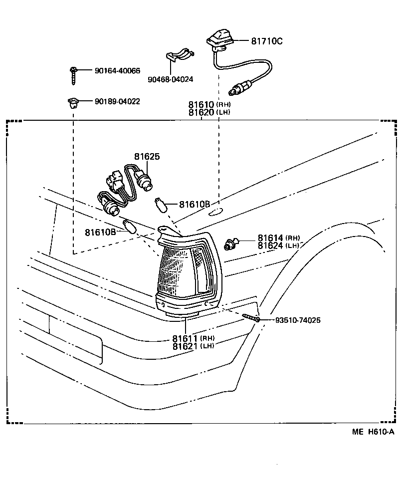 81610-22180 LAMP ASSY, PARKING & CLEARANCE, RH product image