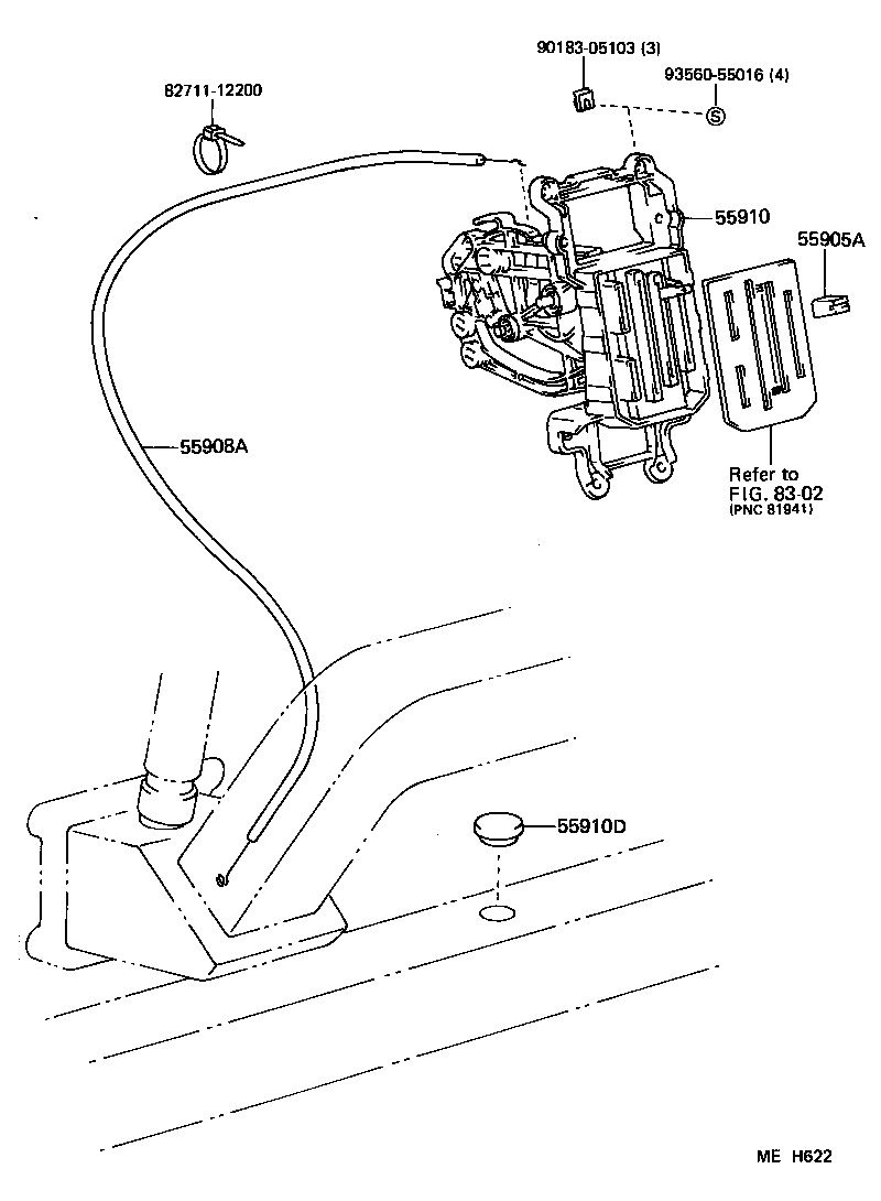 55848-95400 DUCT, AIR, SIDE NO.1 LH product image