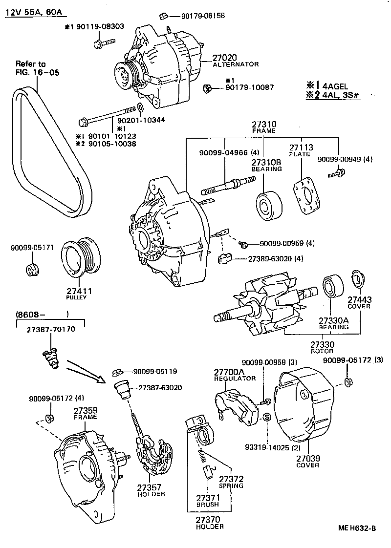 27060-63061 ALTERNATOR ASSY product image
