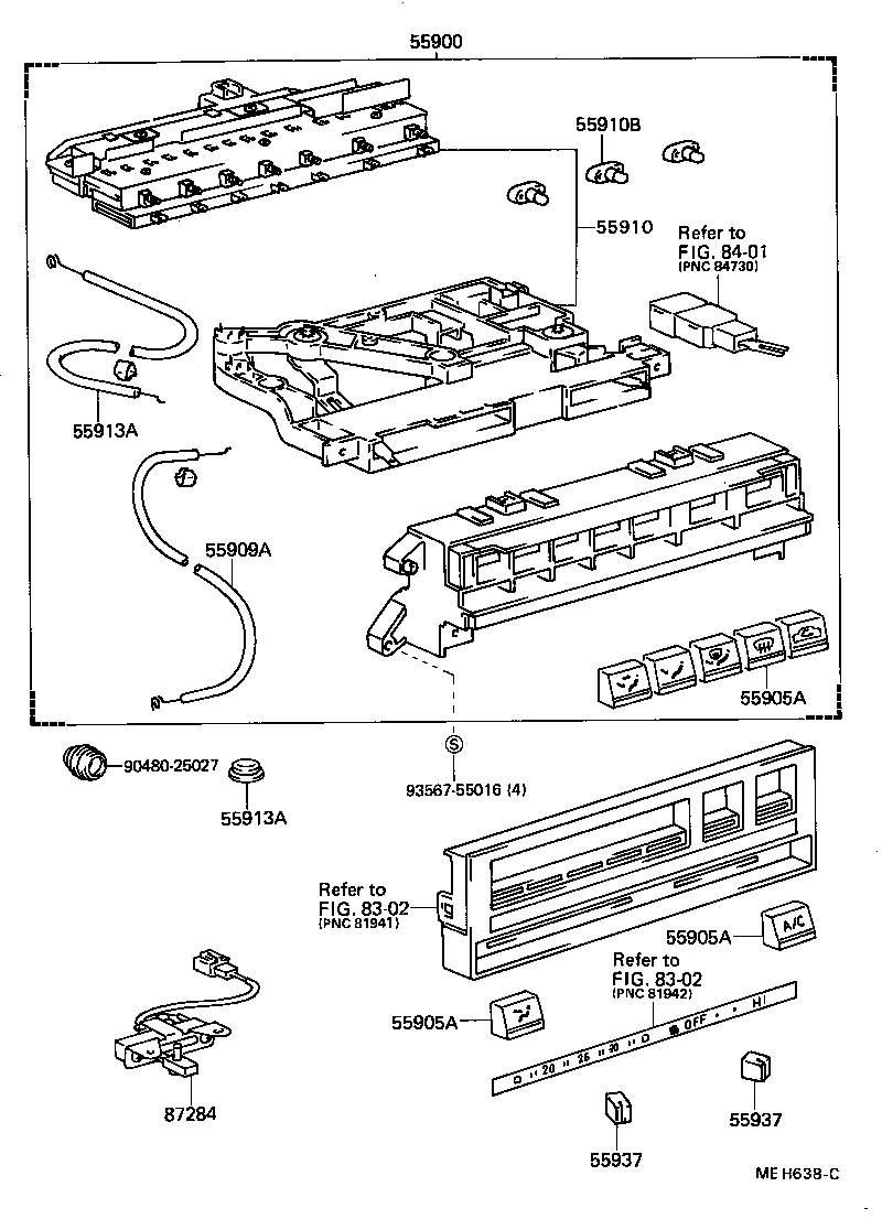 87127-22020 DUCT, AIR, REAR NO.1 product image