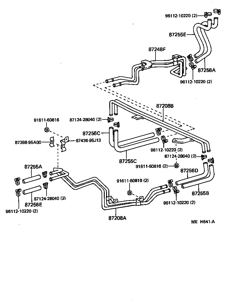 87207-95J22 PIPE SUB-ASSY, HEATER WATER, B product image