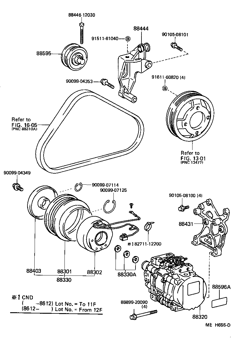Toyota 88320-16051 COMPRESSOR ASSY, COOLER