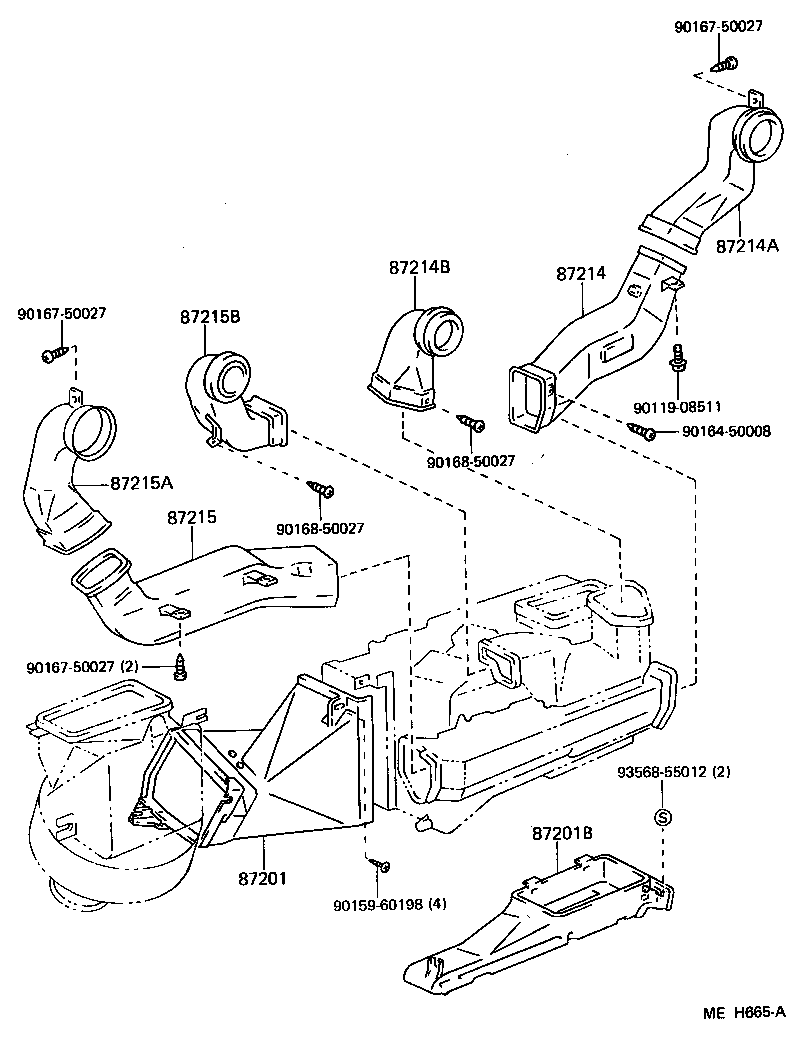 87201-90K02 DUCT SUB-ASSY, AIR, NO.2 product image