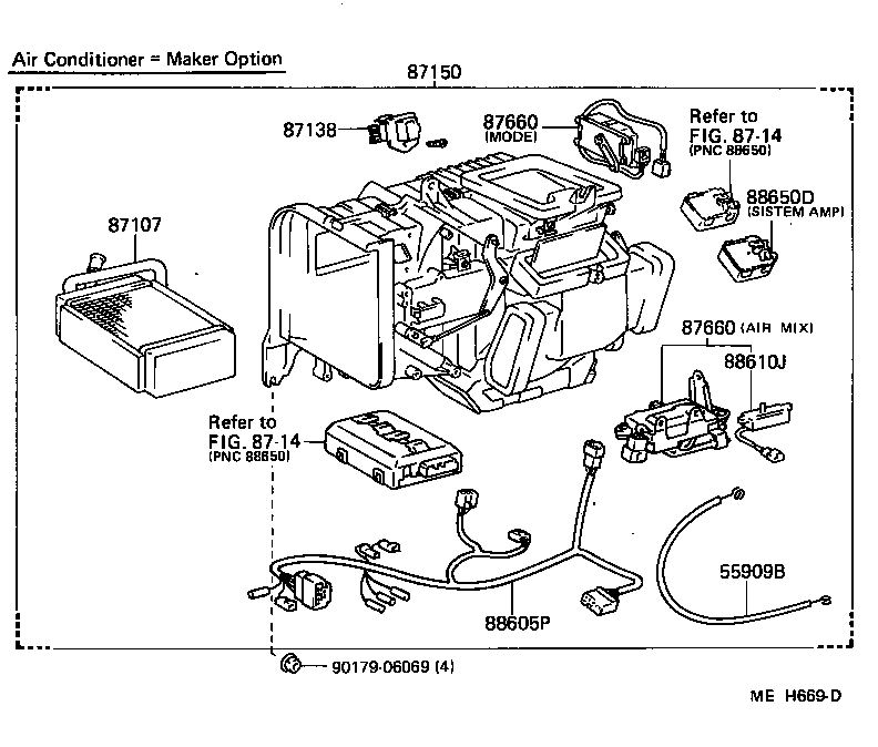 55909-17030 CABLE SUB-ASSY, AIRMIX DAMPER CONTROL product image