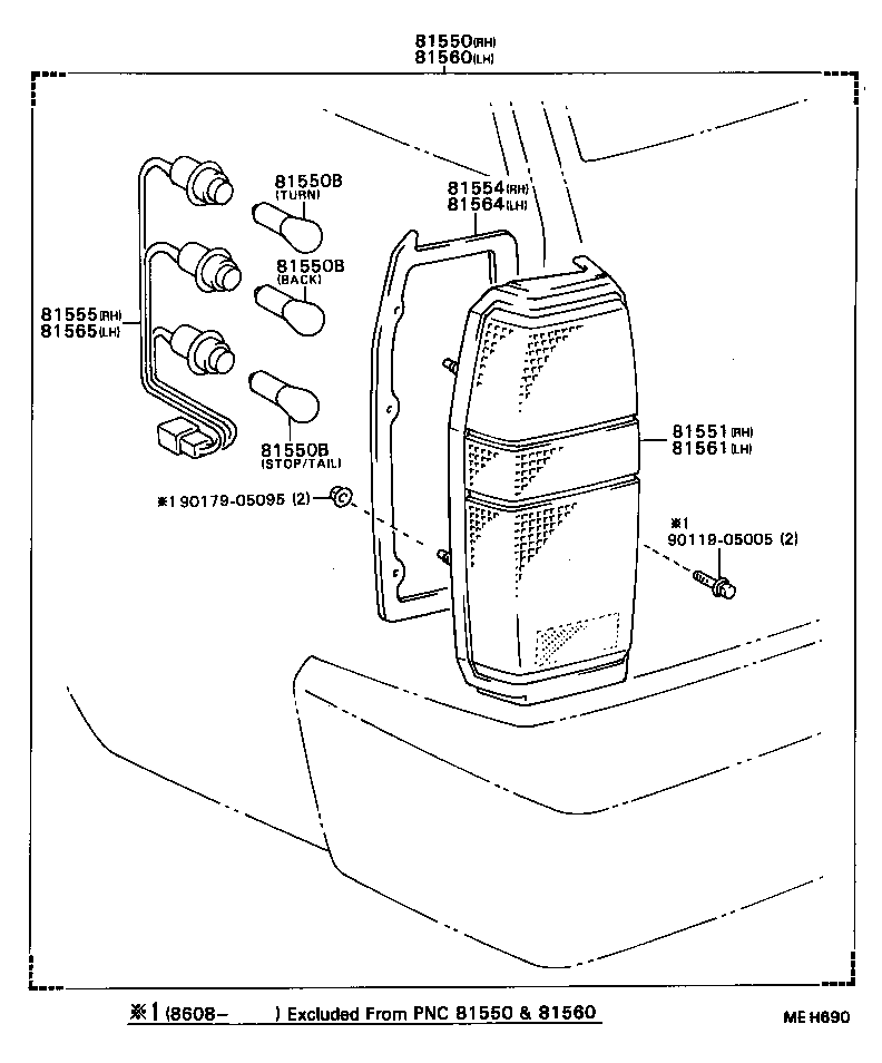 81551-22650 LENS, REAR COMBINATION LAMP, RH product image