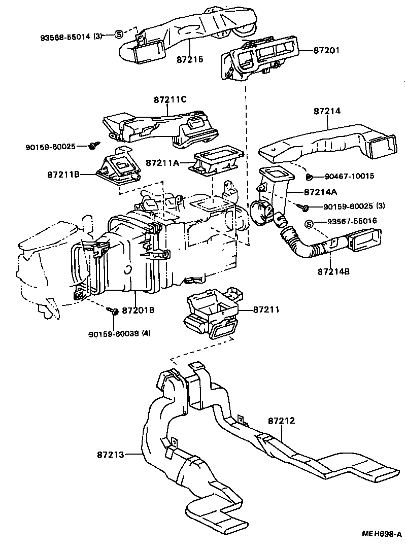 55084-32040 DUCT, AIR, SIDE NO.1 RH product image