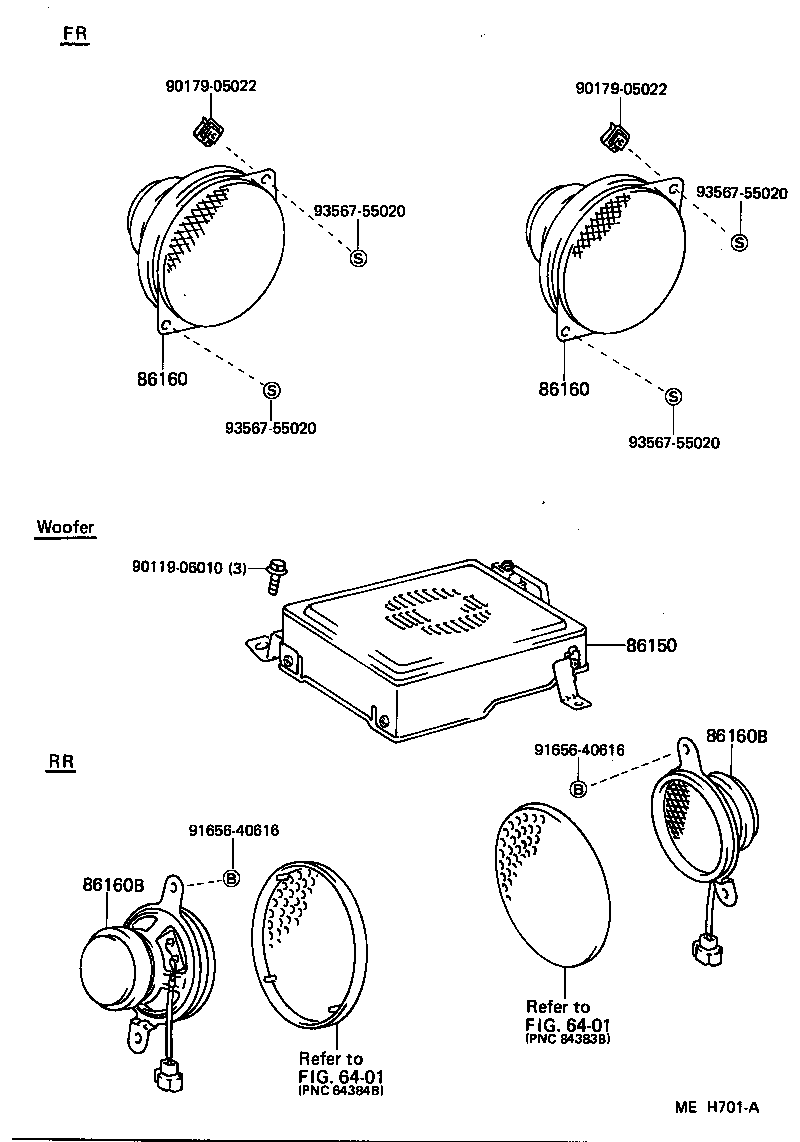Toyota 86160-17021 SPEAKER ASSY, FRONT NO.1