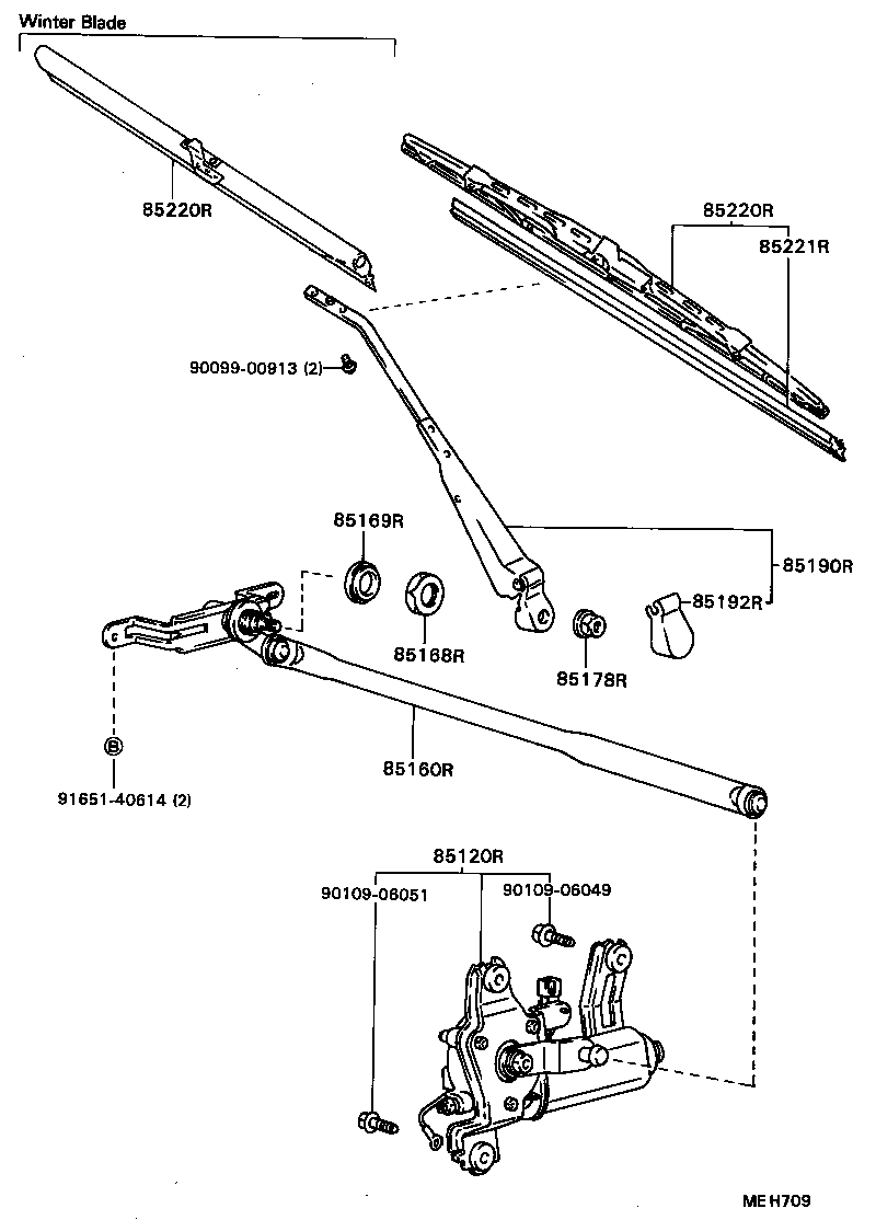 85220-22550 BLADE ASSY, REAR WIPER product image