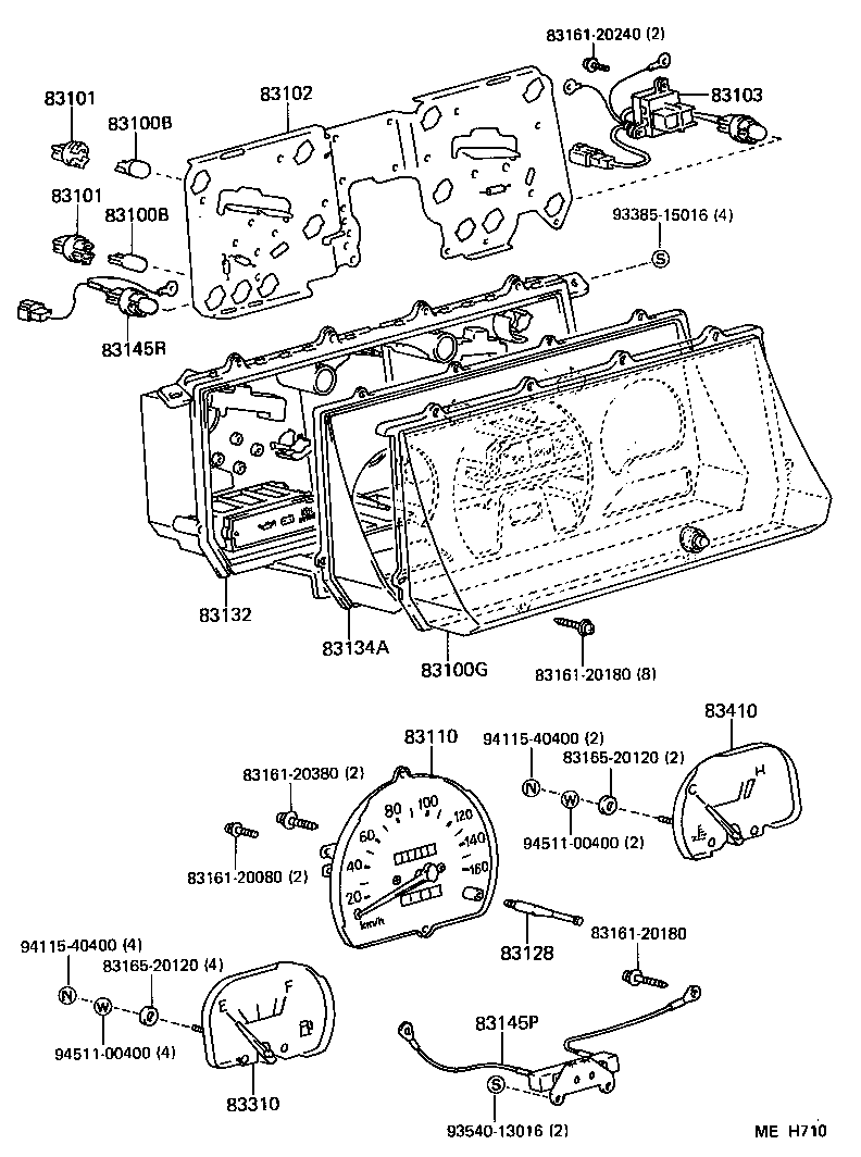 83242-90K07 TACHOMETER ASSY, ENGINE product image