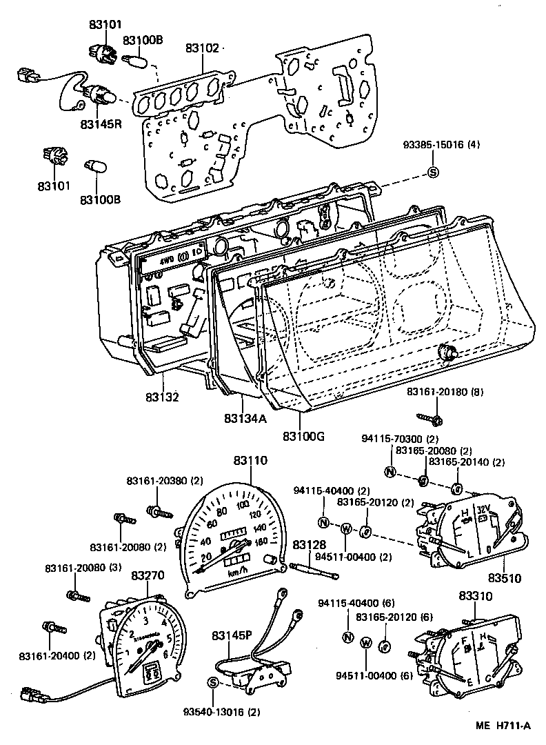 83242-90K07 TACHOMETER ASSY, ENGINE product image