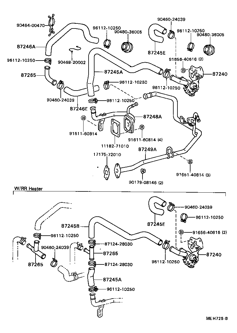87245-89201 HOSE, REAR HEATER WATER OUTLET, E (TO ENGINE) product image