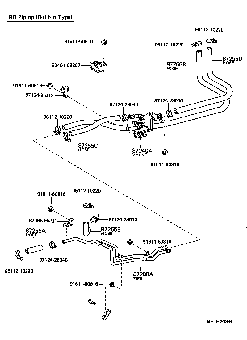 99556-20190 HOSE, REAR HEATER WATER INLET, C product image