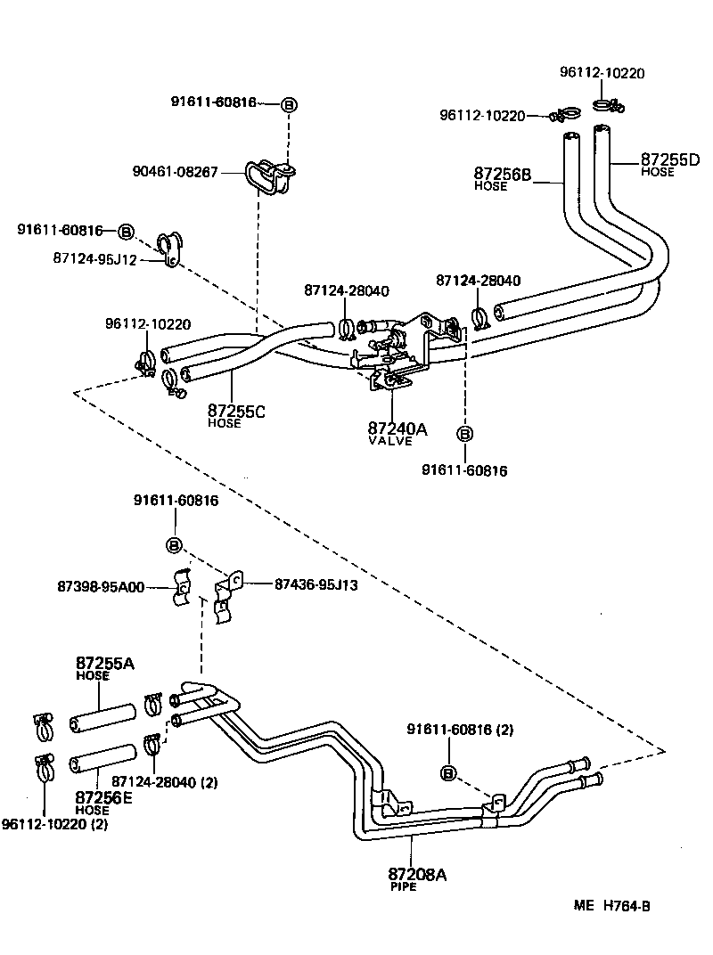 99556-20190 HOSE, REAR HEATER WATER INLET, C product image