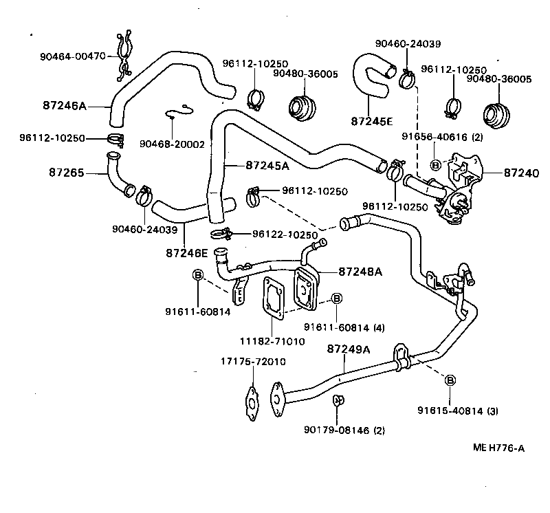 87245-89153 HOSE, HEATER WATER, OUTLET A product image