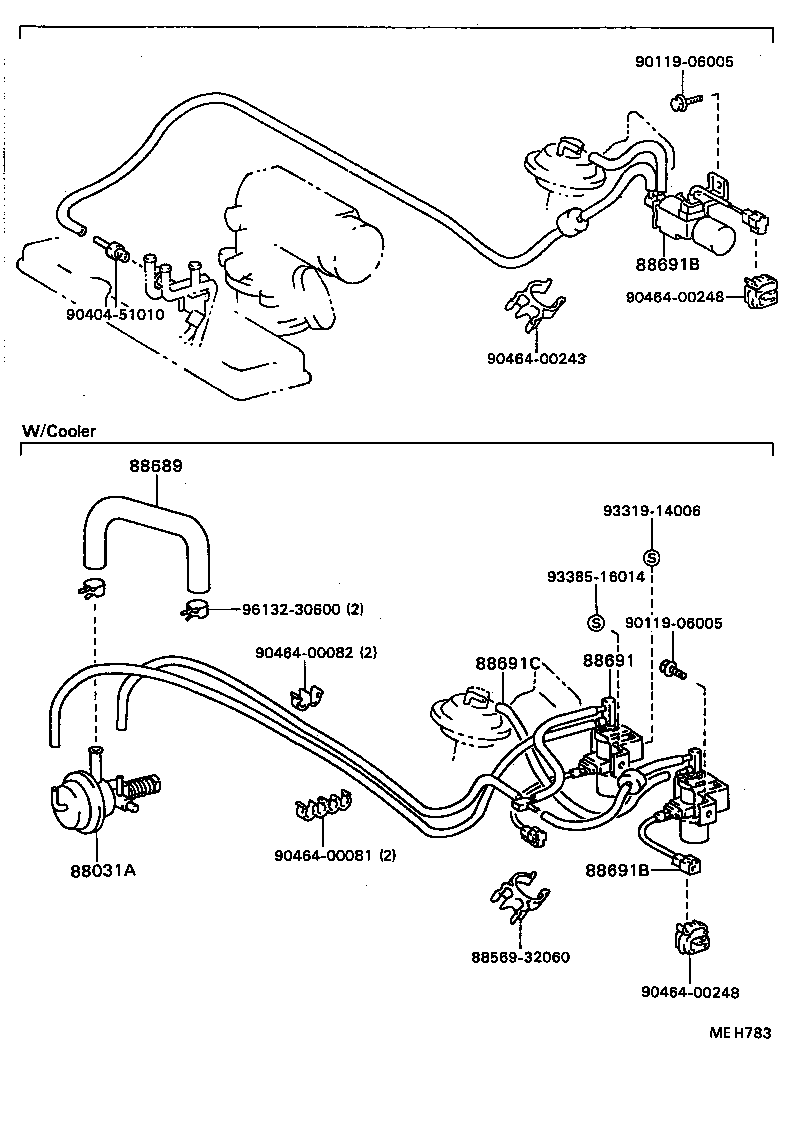 88689-32040 HOSE, VACUUM (FOR IDLE UP DEVICE), NO.1 product image