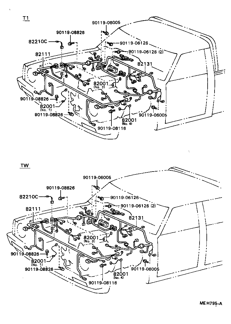 82164-92307 HARNESS ASSY, WIRING TO REAR LAMP product image