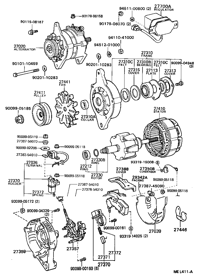 27310-17100 FRAME ASSY, DRIVE END, ALTERNATOR product image